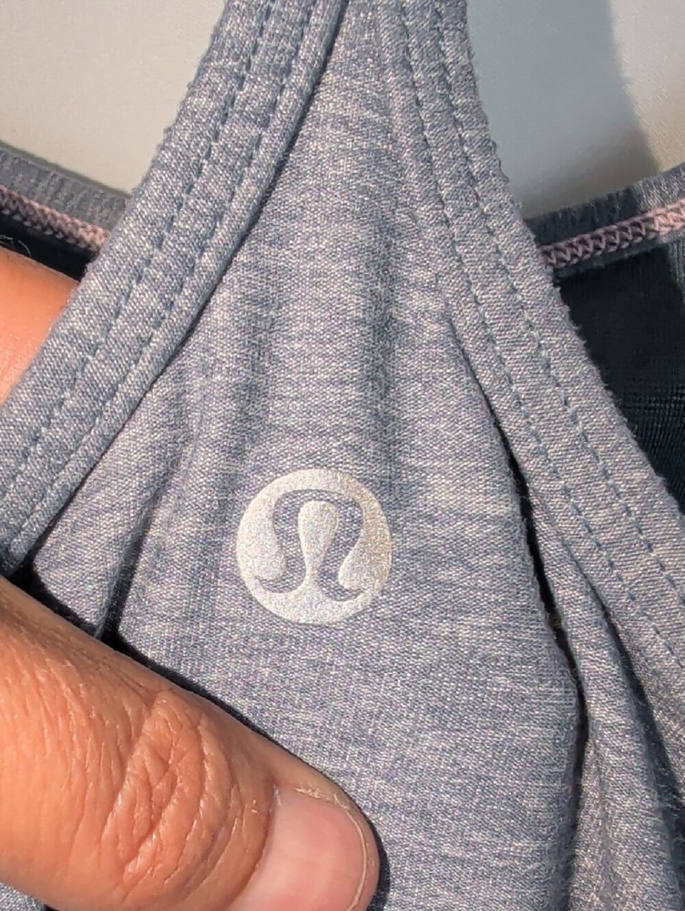LULULEMON Power Y Tank Top Built In Bra Heathered Grey 6 - Picture 5 of 11